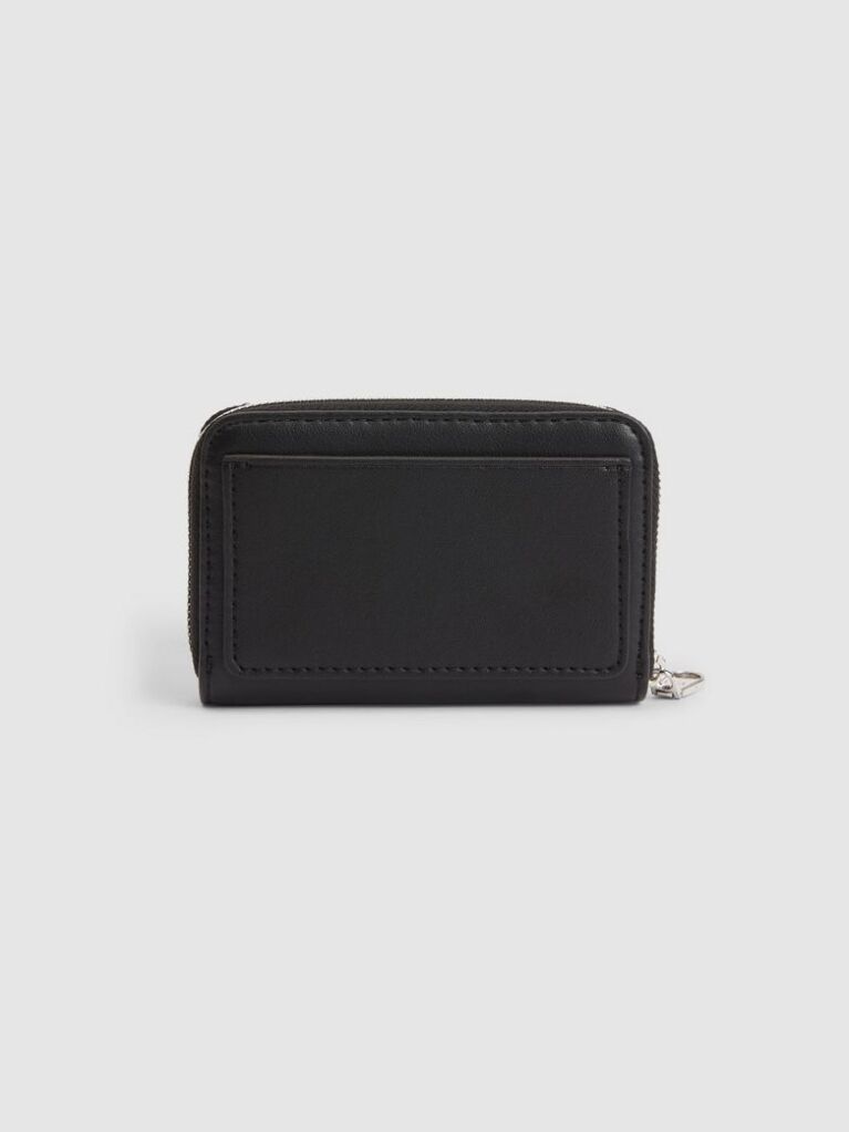 Black Logo Zip Around Wallet  Women