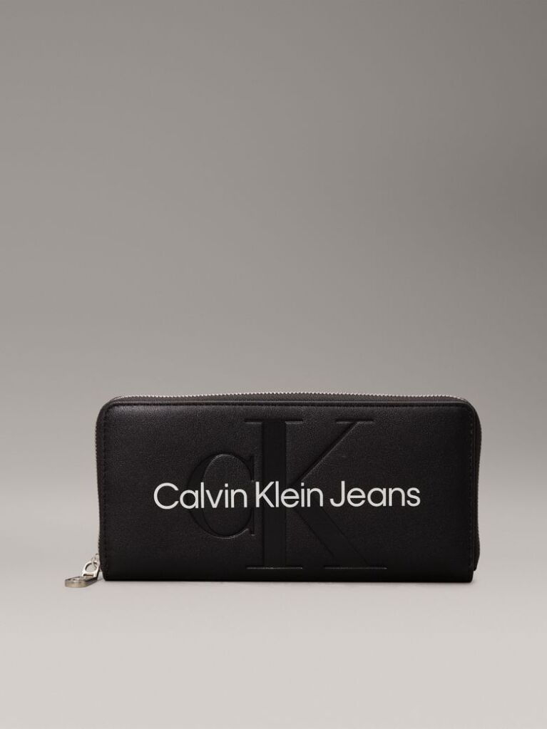 Black RFID Zip Around Wallet  Women