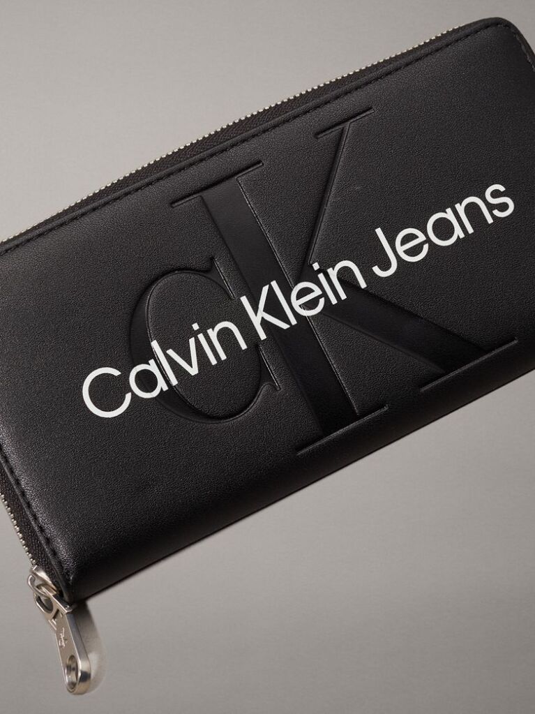 Black RFID Zip Around Wallet  Women