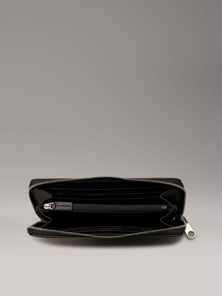 Black RFID Zip Around Wallet  Women