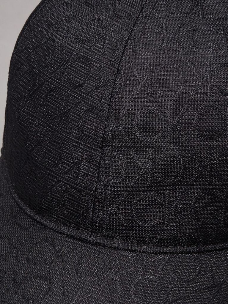 Black Logo Jacquard Cap  Women