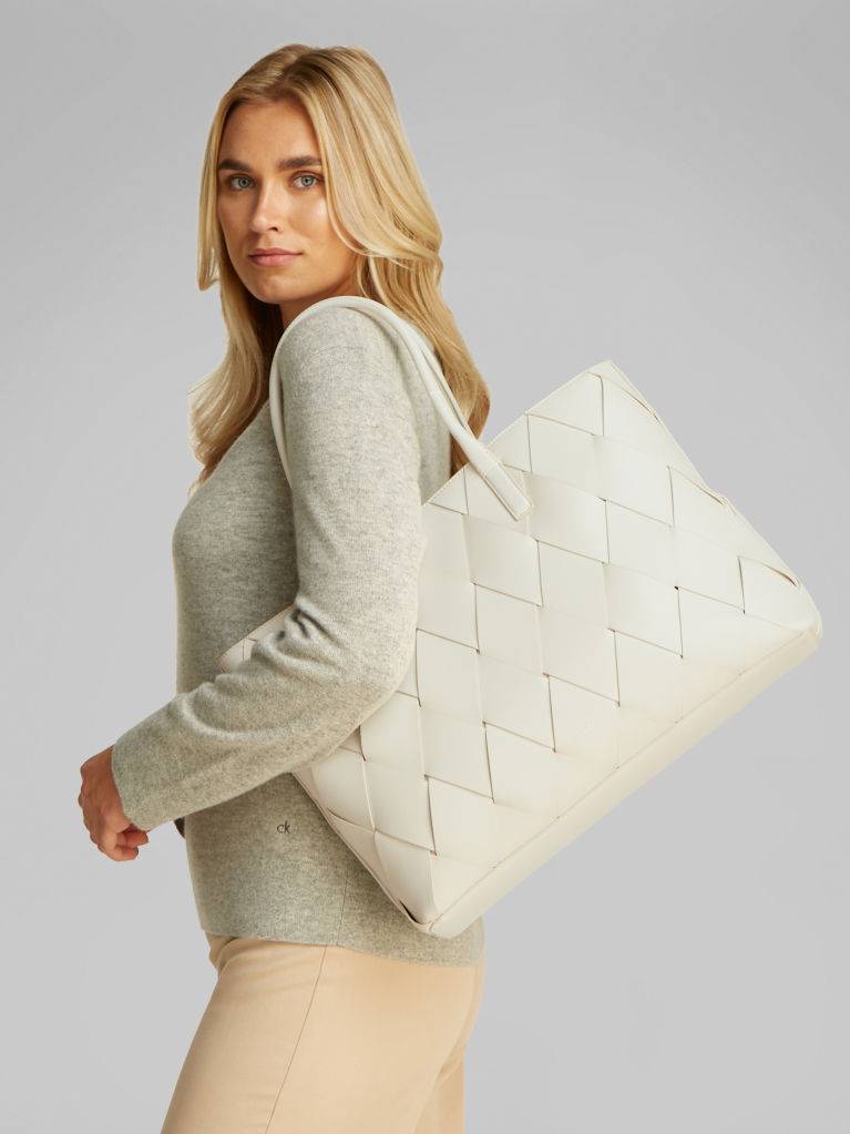 White Woven Tote Bag  Women