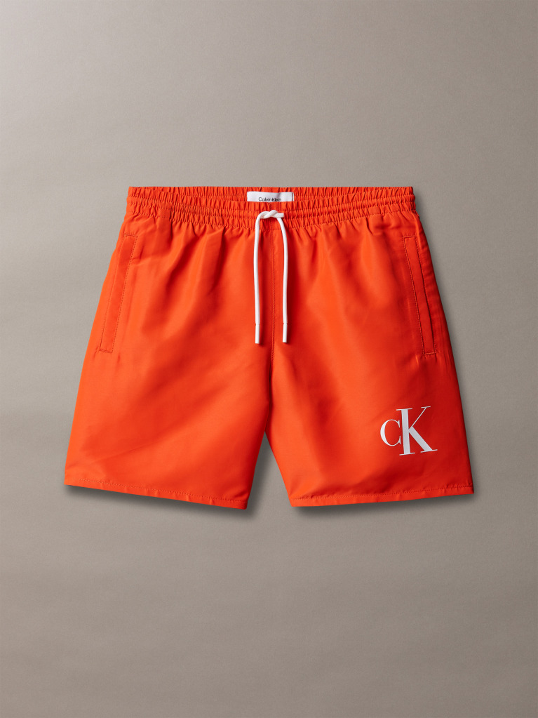 Red Boys Swim Shorts - CK Monogram  Boys