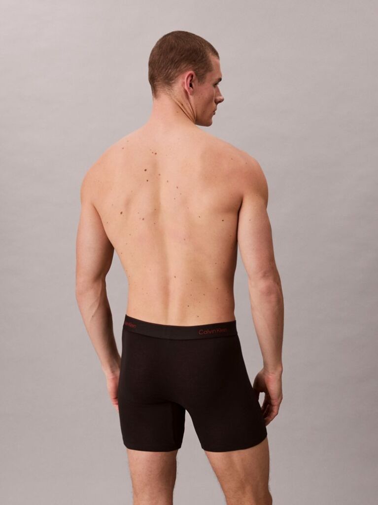 Black 3 Pack Boxer Briefs - Icon Cotton Stretch  Men