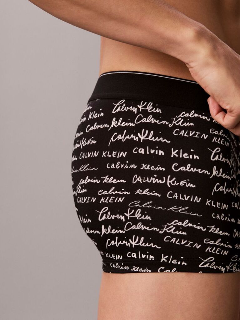 Negru Boxeri Cu Talie Joasa - Graphic Monogram Microfibre Stretch  Barbati