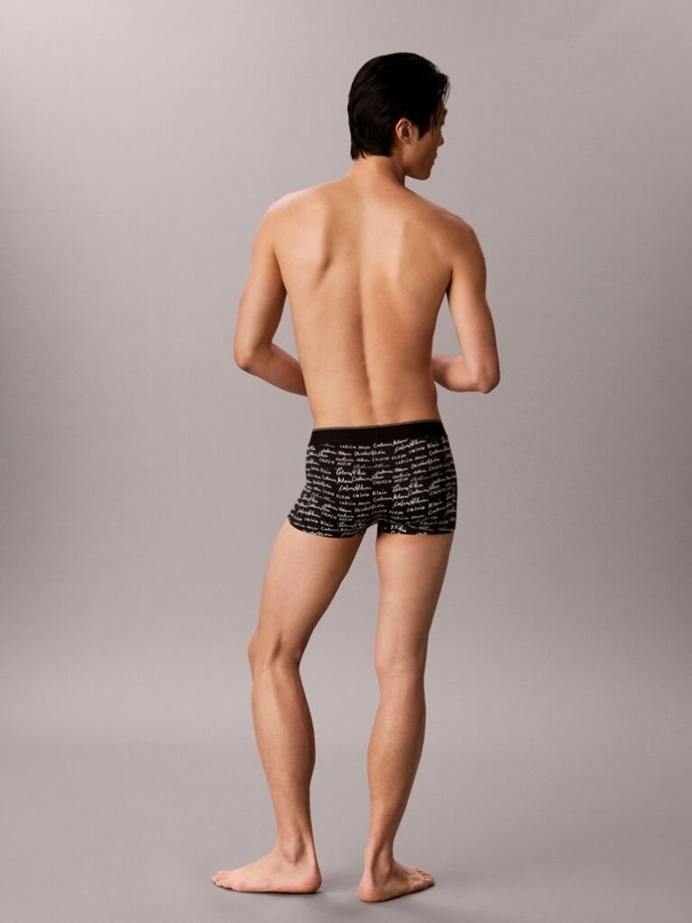 Negru Boxeri Cu Talie Joasa - Graphic Monogram Microfibre Stretch  Barbati