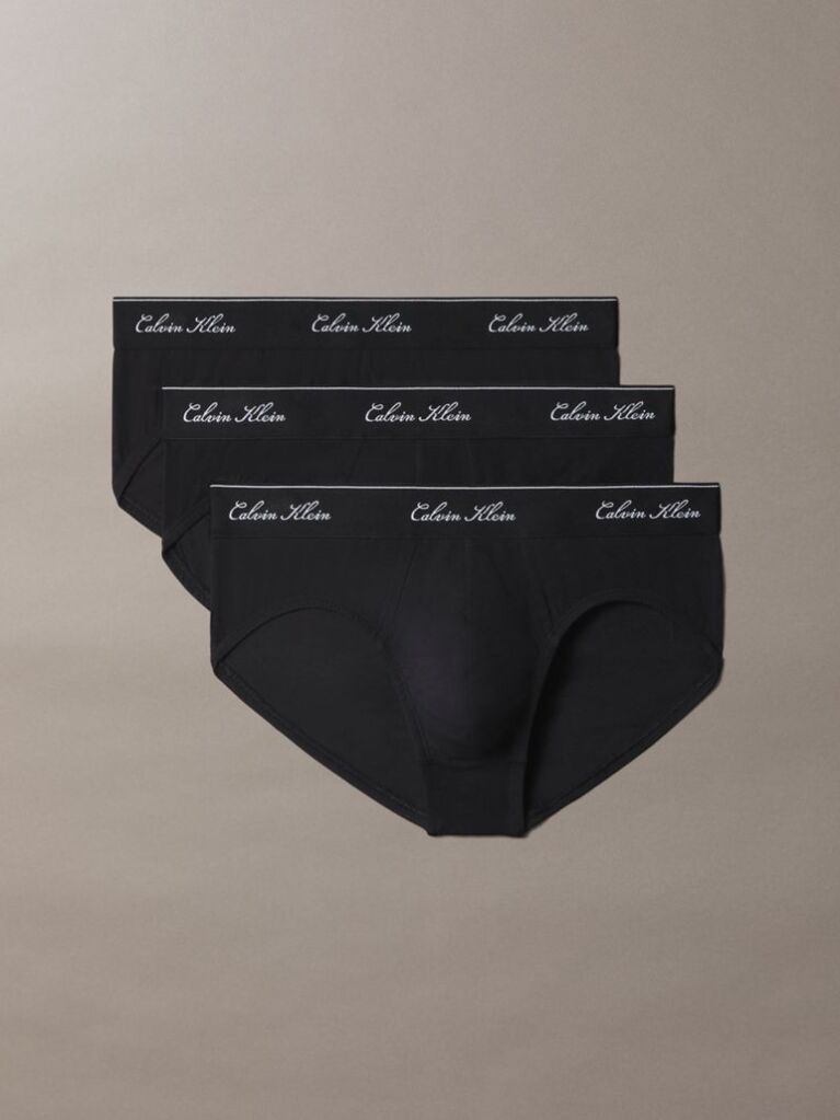 Negru Set De 3 Perechi De Chiloti Hipster - Icon Cotton Stretch  Barbati