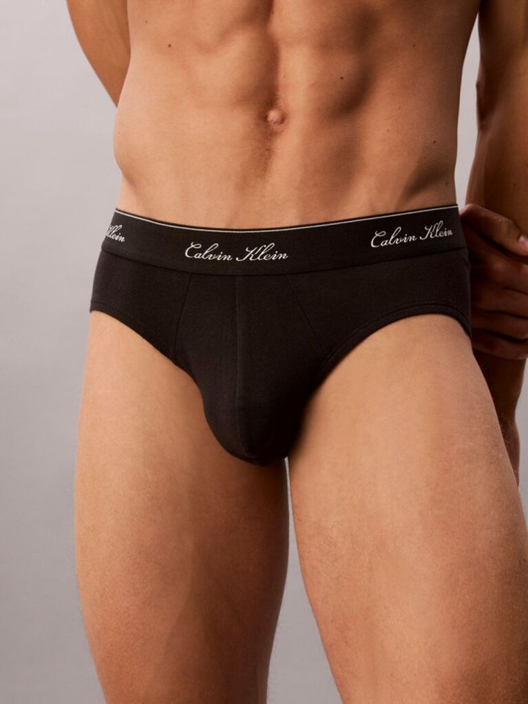 Negru Set De 3 Perechi De Chiloti Hipster - Icon Cotton Stretch  Barbati