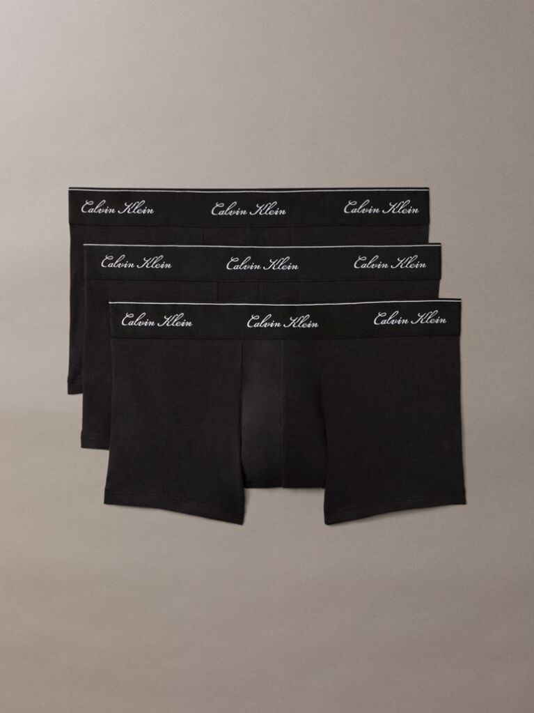 Negru Set De 3 Perechi De Boxeri Cu Talie Joasa - Icon Cotton Stretch  Barbati
