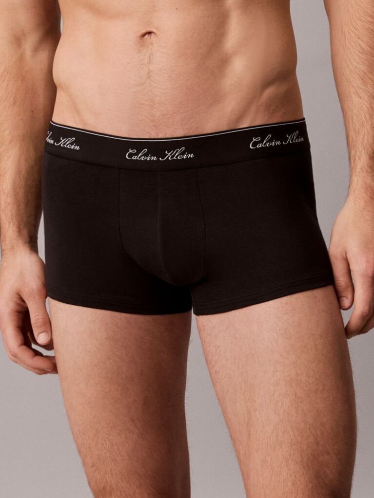 Negru Set De 3 Perechi De Boxeri Cu Talie Joasa - Icon Cotton Stretch  Barbati