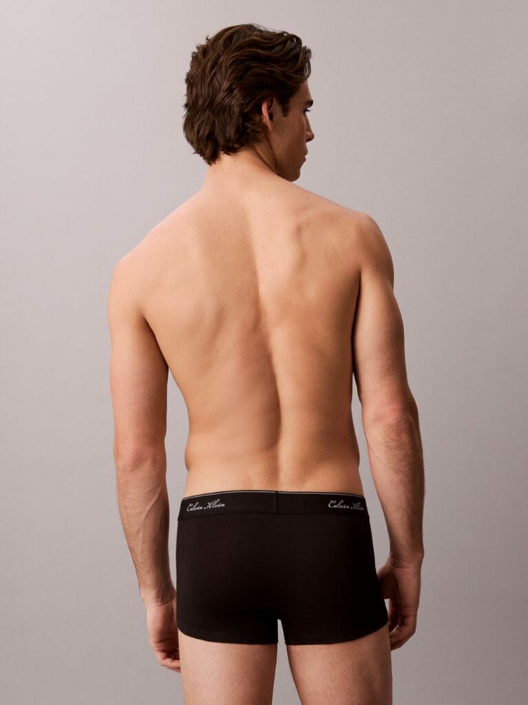 Negru Set De 3 Perechi De Boxeri Cu Talie Joasa - Icon Cotton Stretch  Barbati