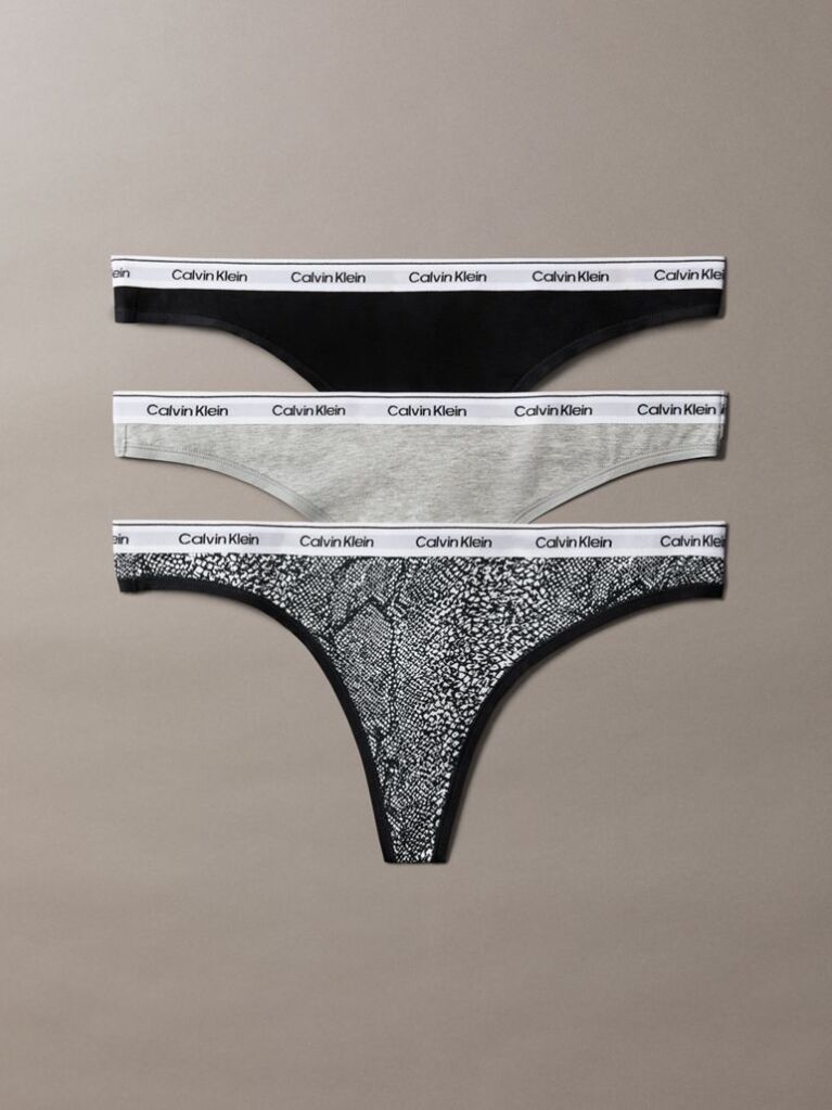 Multi Set De 3 Perechi De Chiloti Tanga Cu Talie Joasa - Icon Logo  Femei