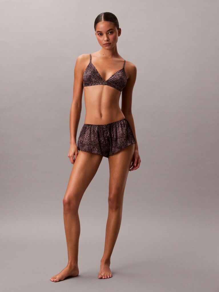 Brown Unlined Triangle Bra - Signature Satin  Women