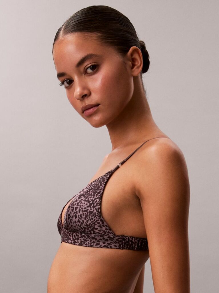 Brown Unlined Triangle Bra - Signature Satin  Women