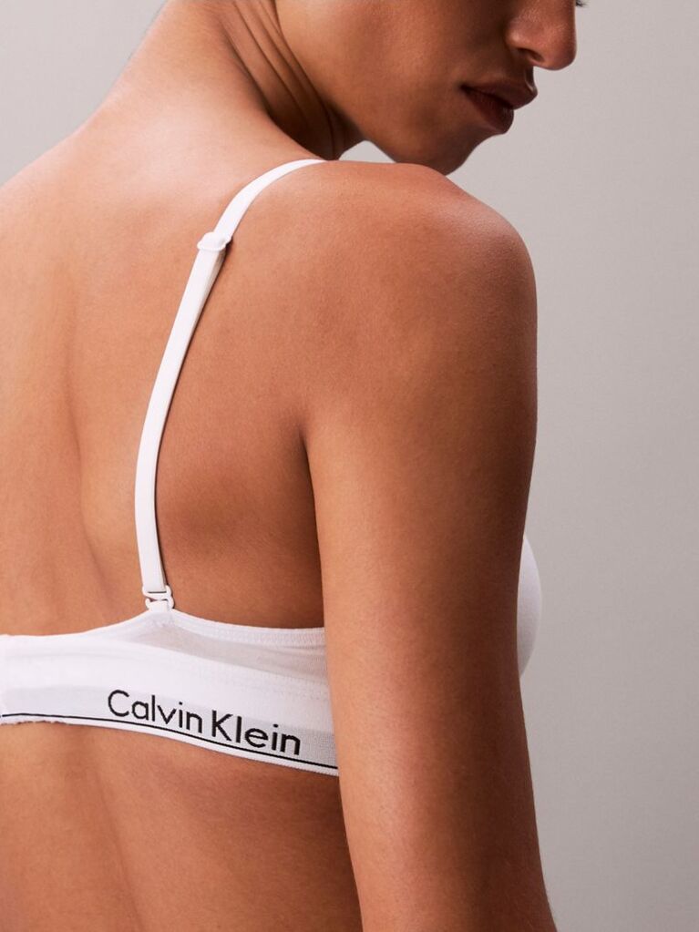 Alb Sutien Bralette Triunghi Usor Captusit - Icon Cotton Modal  Femei