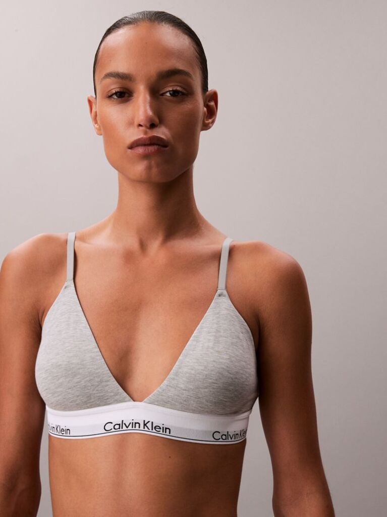 Gri Sutien Bralette Triunghi Usor Captusit - Icon Cotton Modal  Femei