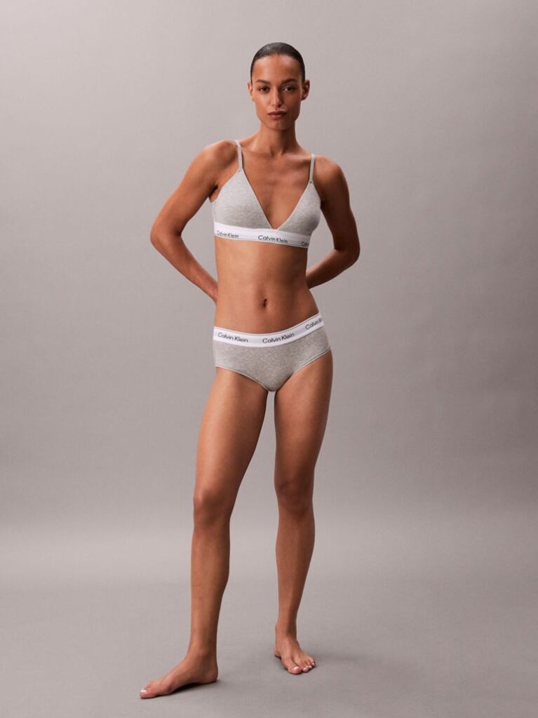 Gri Sutien Bralette Triunghi Usor Captusit - Icon Cotton Modal  Femei