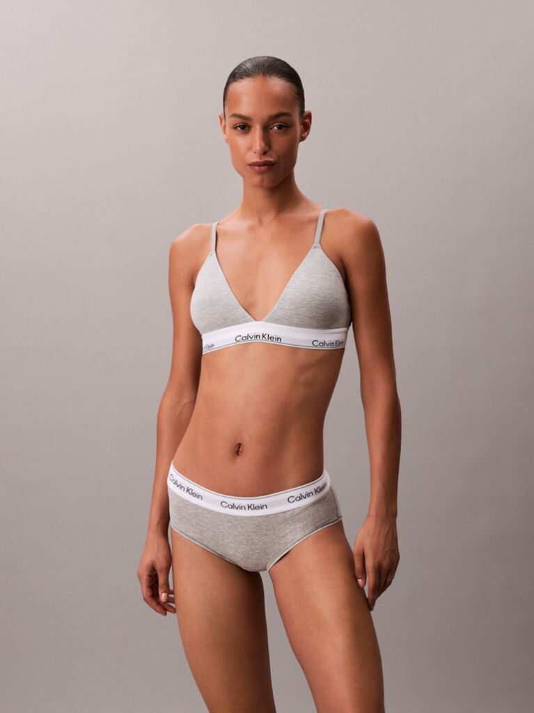 Gri Sutien Bralette Triunghi Usor Captusit - Icon Cotton Modal  Femei