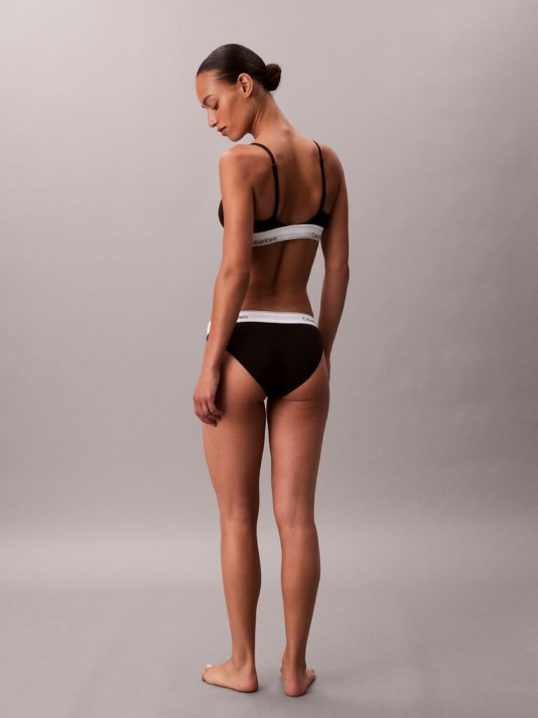 Negru Sutien Bralette Triunghi Usor Captusit - Icon Cotton Modal  Femei