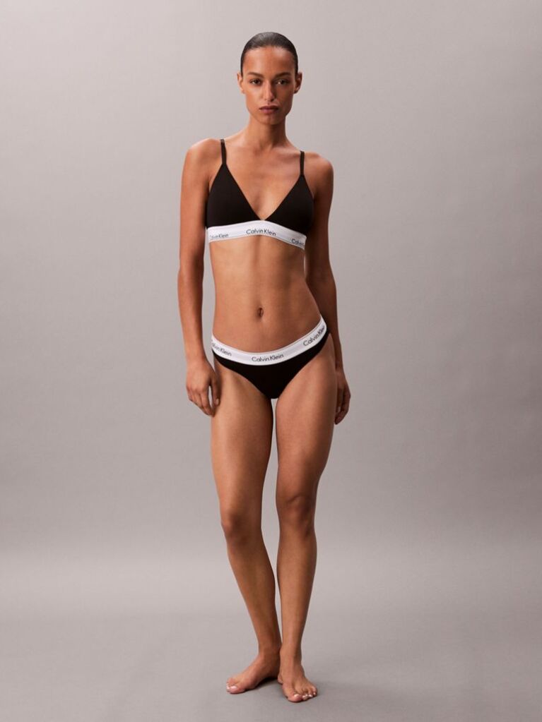 Negru Sutien Bralette Triunghi Usor Captusit - Icon Cotton Modal  Femei