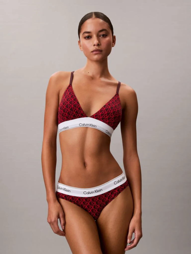 Rosu Sutien Bralette Triunghi Usor Captusit - Icon Cotton Modal  Femei