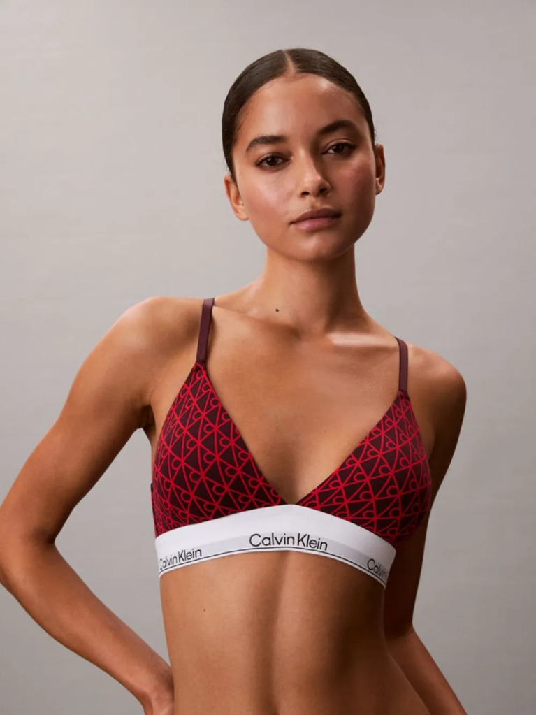 Rosu Sutien Bralette Triunghi Usor Captusit - Icon Cotton Modal  Femei