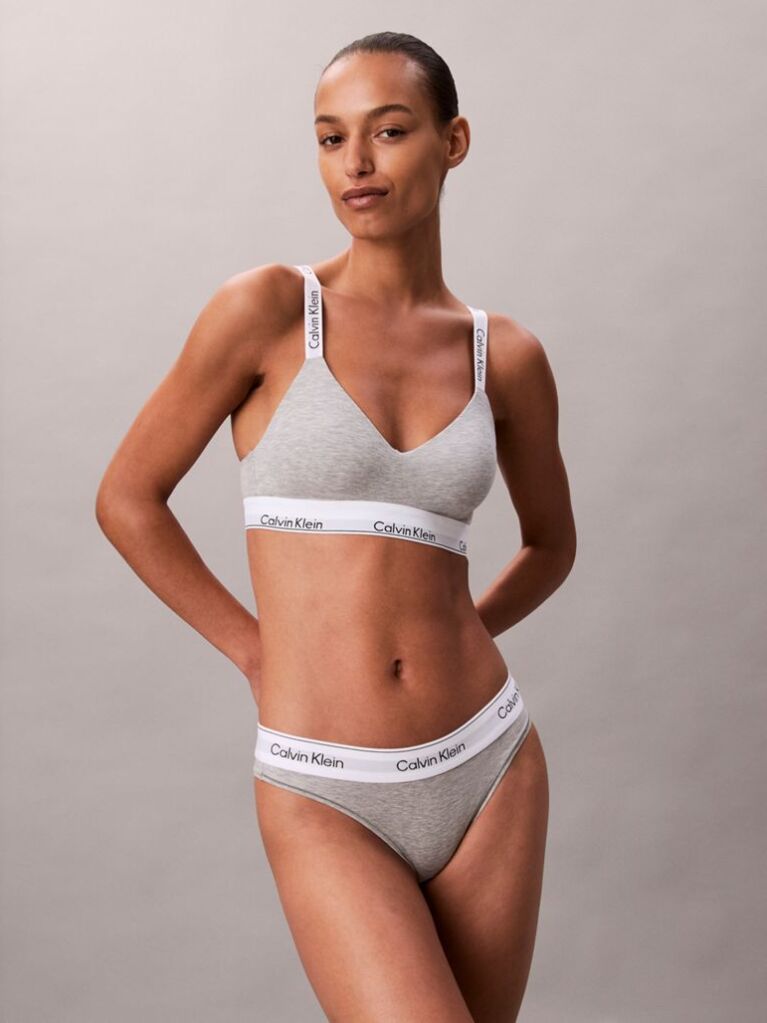 Gri Sutien Bralette Usor Captusit - Icon Cotton Modal  Femei