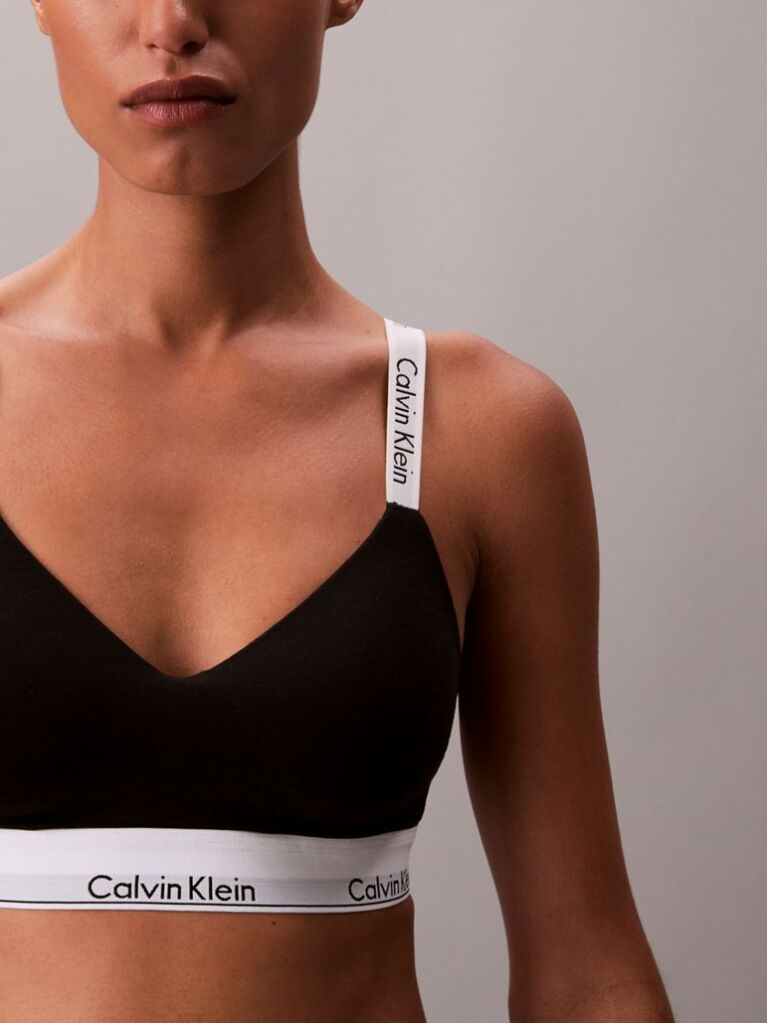 Negru Sutien Bralette Usor Captusit - Icon Cotton Modal  Femei