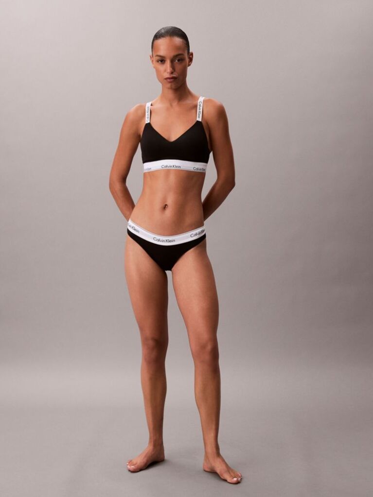 Negru Sutien Bralette Usor Captusit - Icon Cotton Modal  Femei