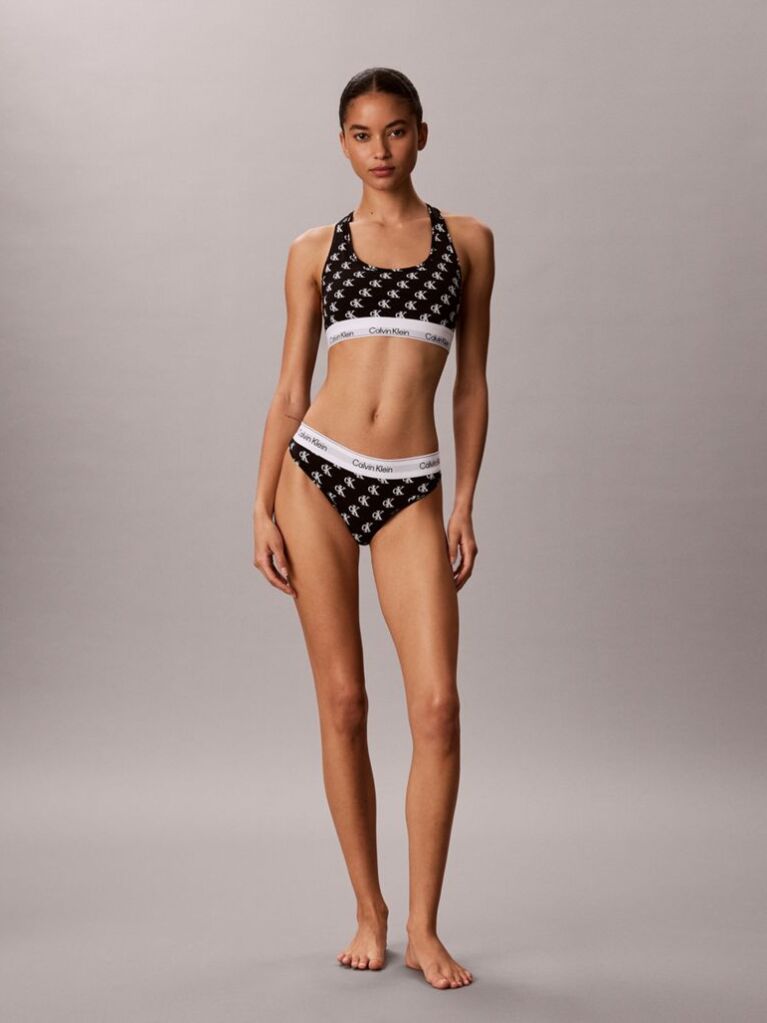 Negru Chiloti Tanga – Icon Cotton Modal  Femei
