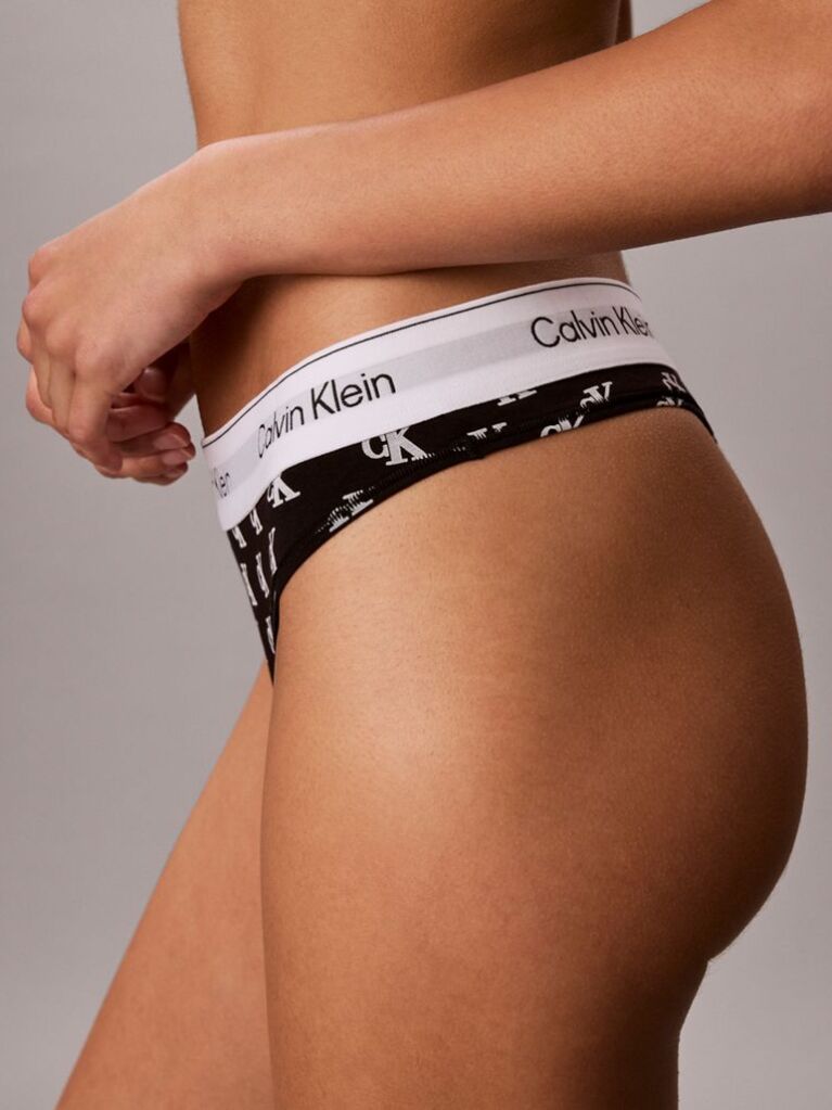 Negru Chiloti Tanga – Icon Cotton Modal  Femei