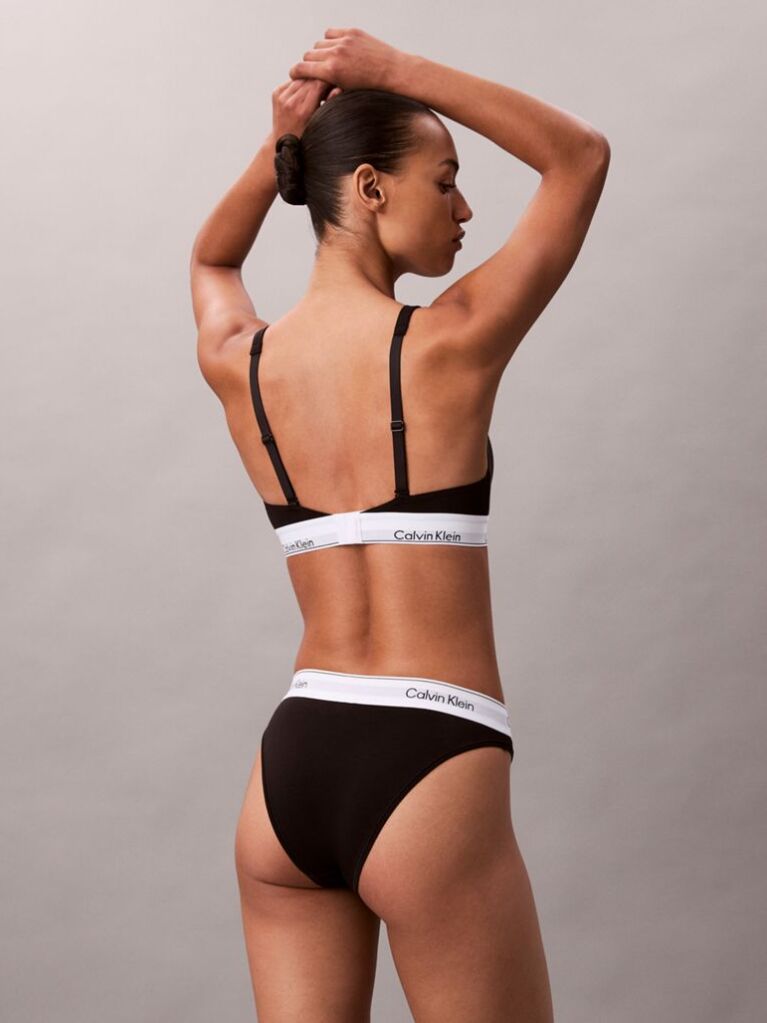 Negru Chiloti Tanga - Icon Cotton Modal  Femei