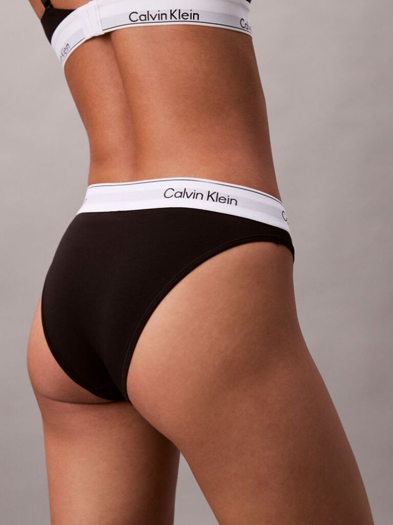 Negru Chiloti Tanga - Icon Cotton Modal  Femei