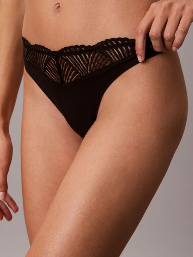Negru Chiloti Tanga - Perfectly Fit Lace  Femei