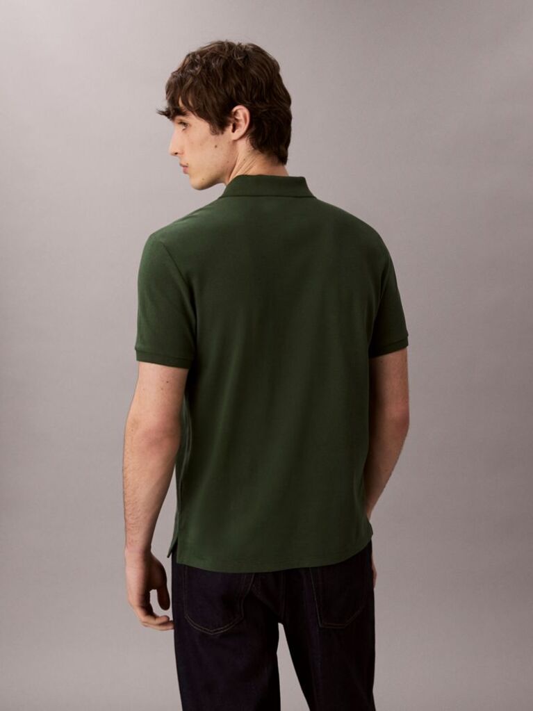 Verde Tricou Polo Din Bumbac Piqué  Barbati