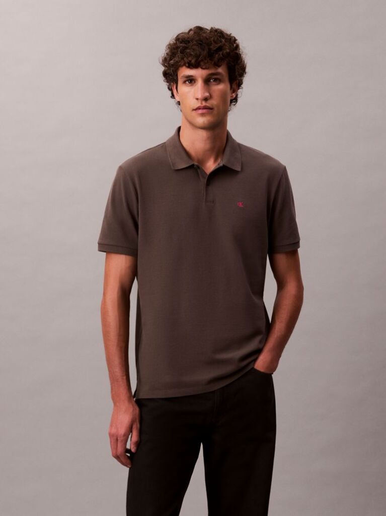 Gri Tricou Polo Din Bumbac Piqué  Barbati