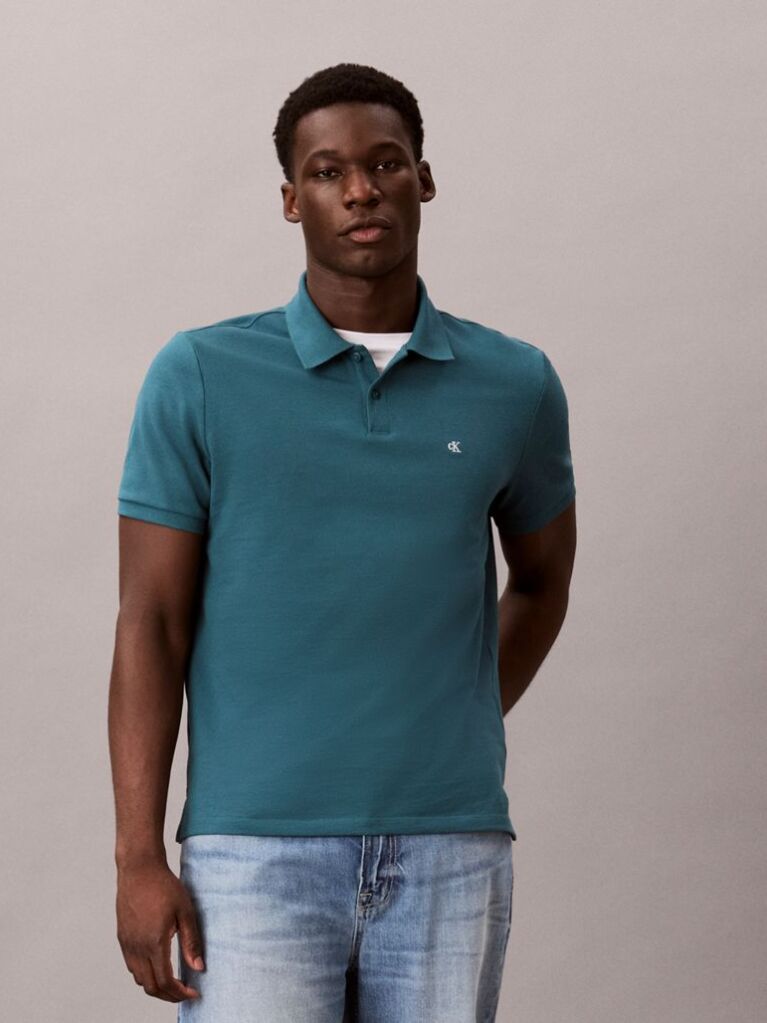 Verde Tricou Polo Din Bumbac Piqué  Barbati