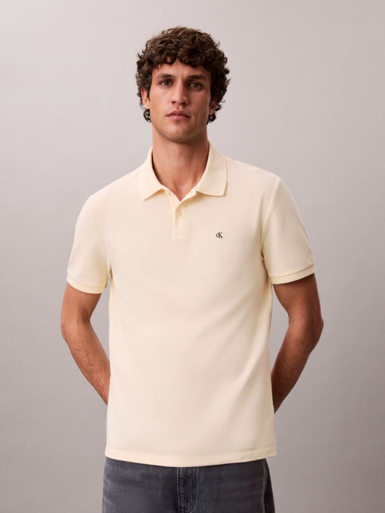 Bej Tricou Polo Din Bumbac Piqué  Barbati