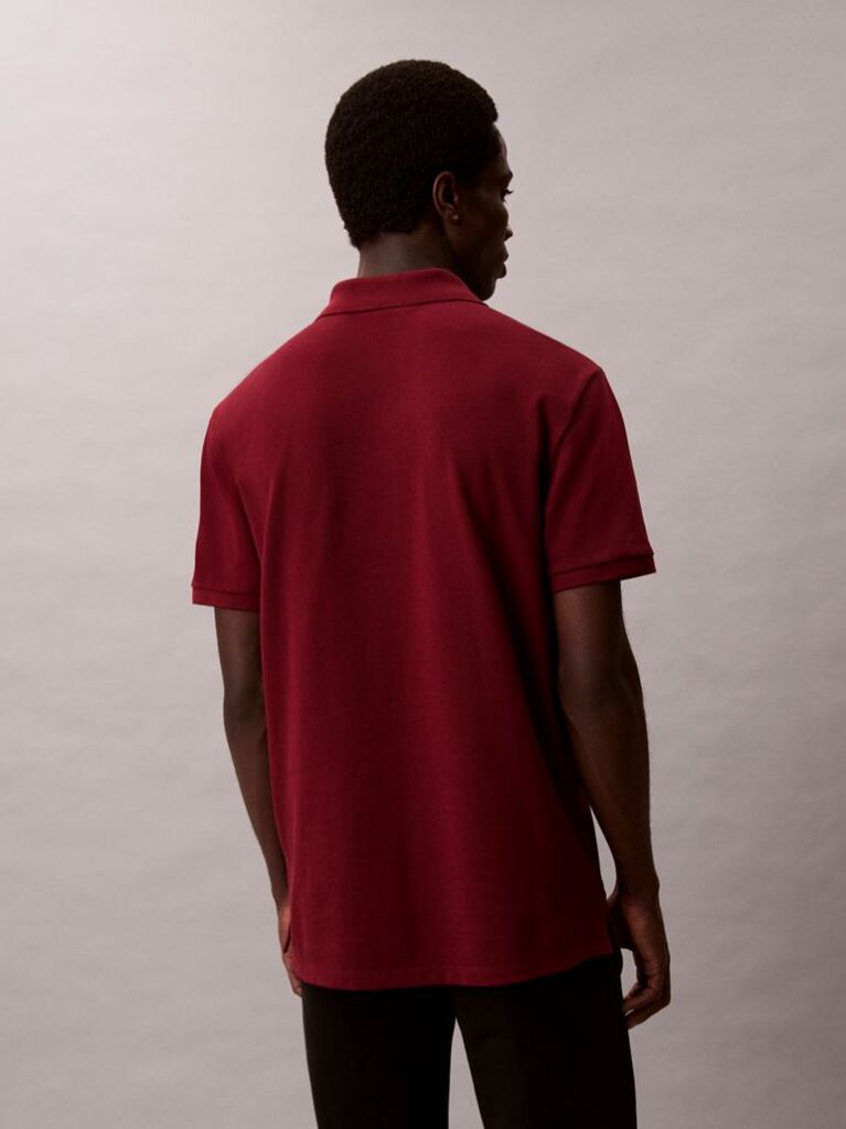 Rosu Tricou Polo Din Bumbac Piqué  Barbati