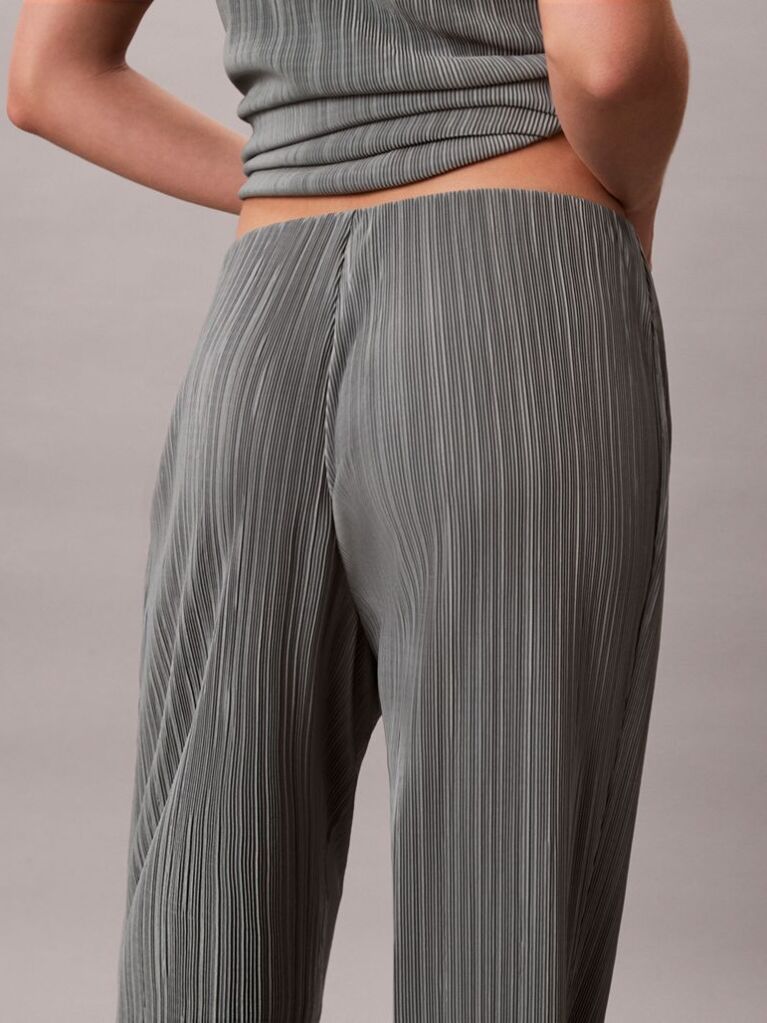 Gri Pantaloni Lounge Plisati Cu Talie Elastica  Femei