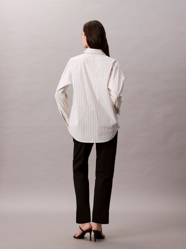 Negru Pantaloni Chino Drepti Din Bumbac Elastic  Femei