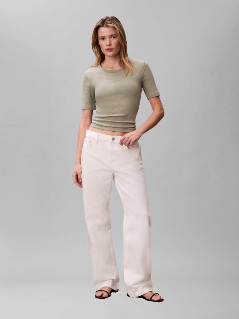 Verde Tricou Ribat Cu Maneci Scurte  Femei