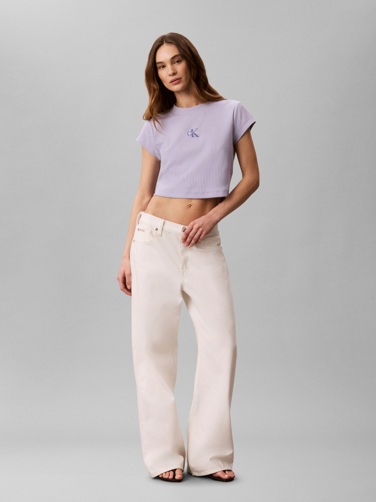 Purple Slim Cropped Monogram T-shirt  Women