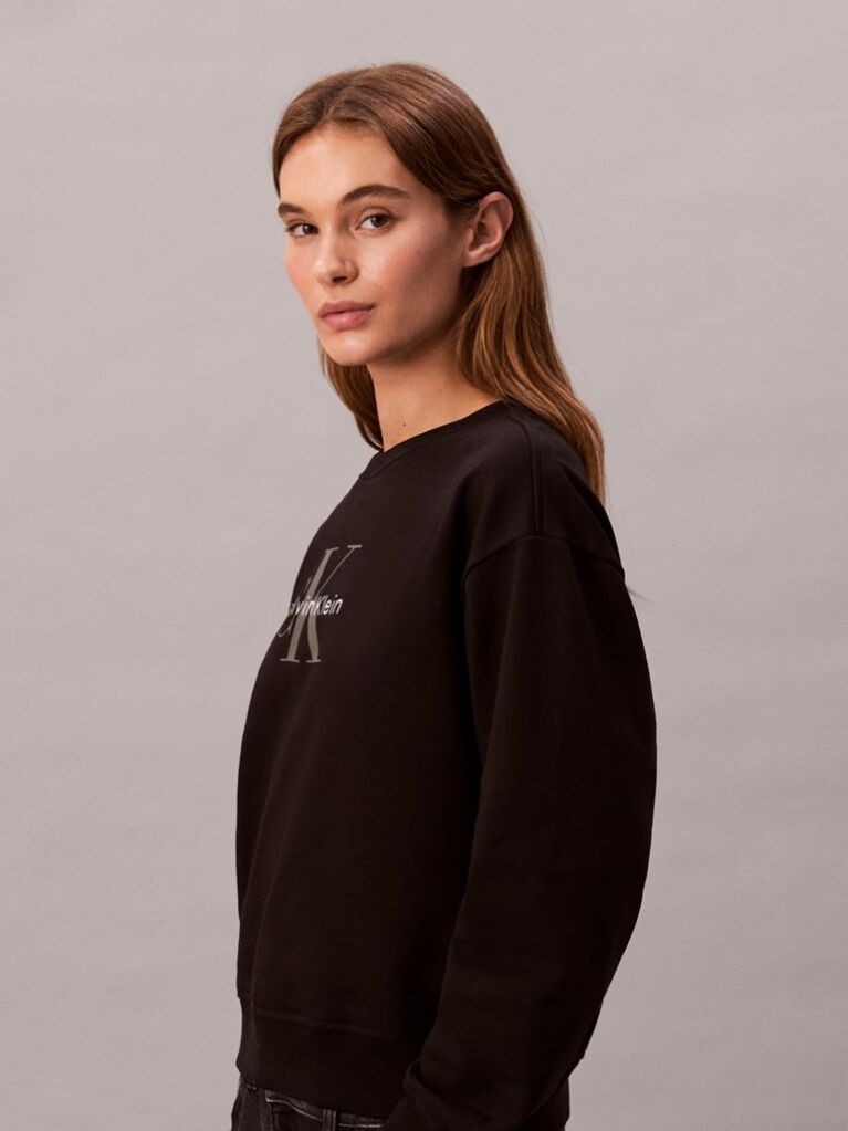 Negru Bluza Relaxata Cu Monograma  Femei
