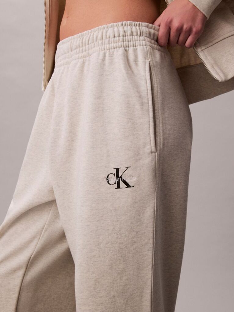 Bej Pantaloni Jogger Din Bumbac Terry Cu Monograma  Femei