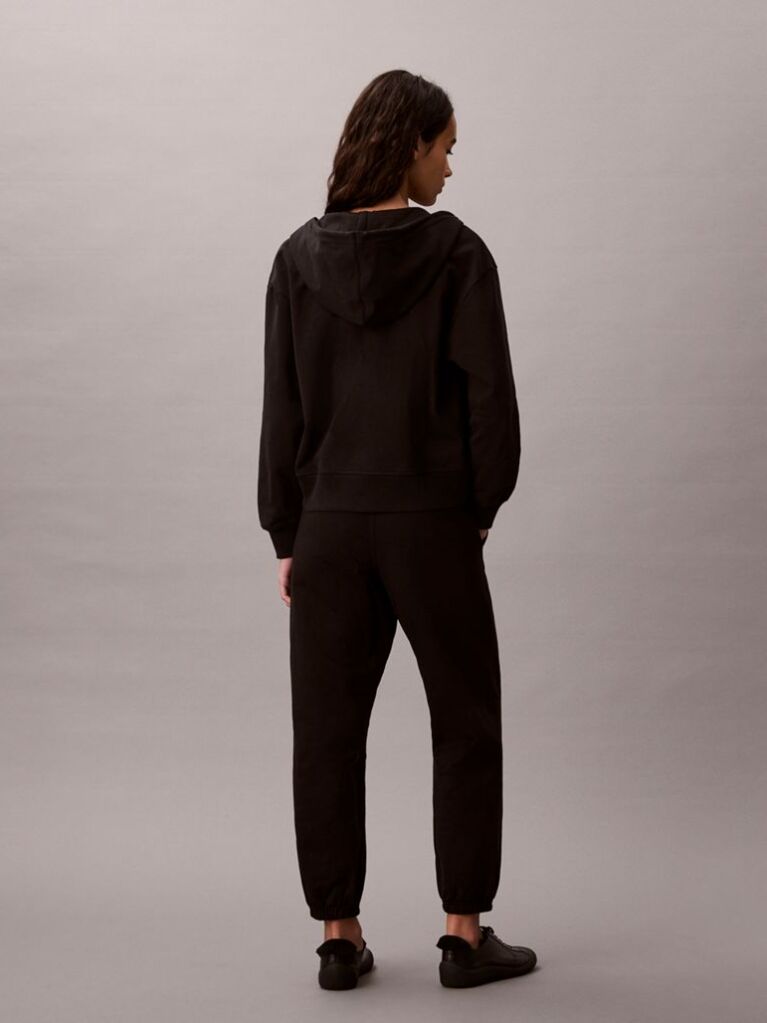 Negru Pantaloni Jogger Din Bumbac Terry Cu Monograma  Femei