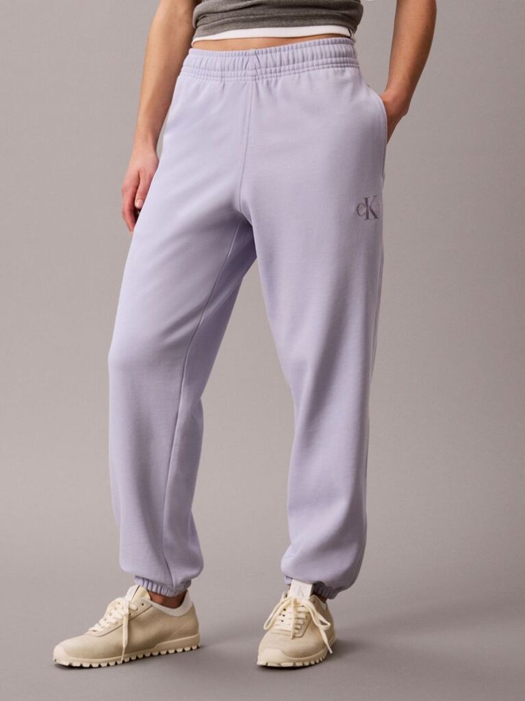Mov Pantaloni Jogger Din Bumbac Terry Cu Monograma  Femei