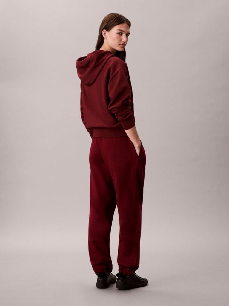 Rosu Pantaloni Jogger Din Bumbac Terry Cu Monograma  Femei