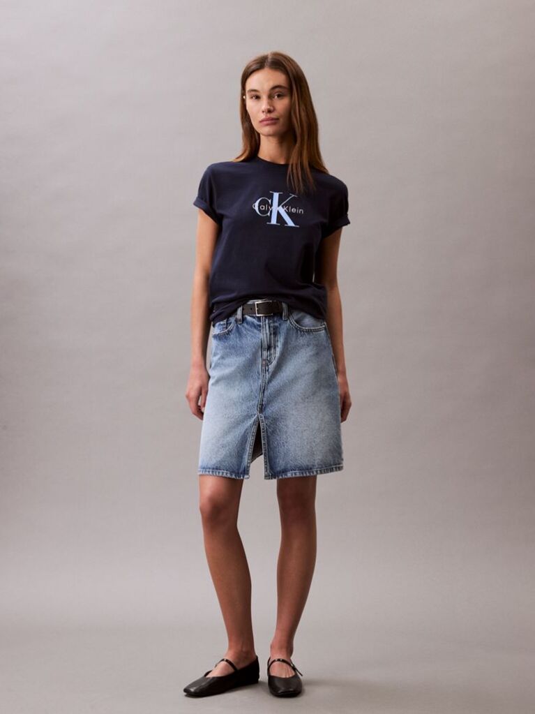 Albastru Tricou Cu Logo Monograma  Femei