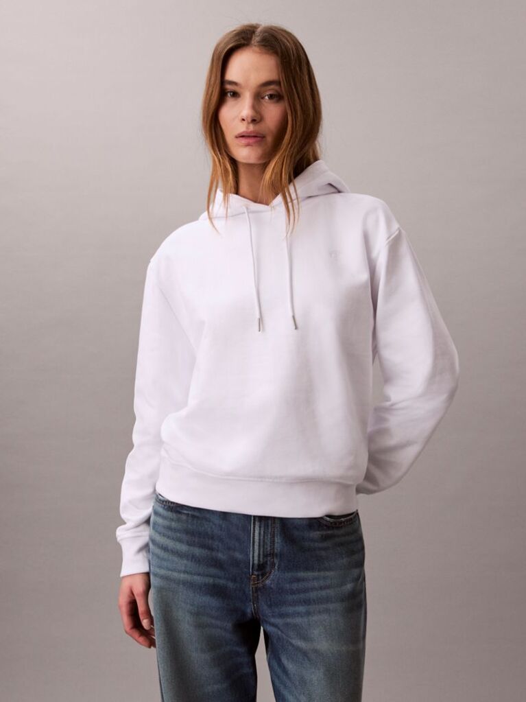 Alb Hanorac Din Bumbac Terry Cu Logo Monogram  Femei
